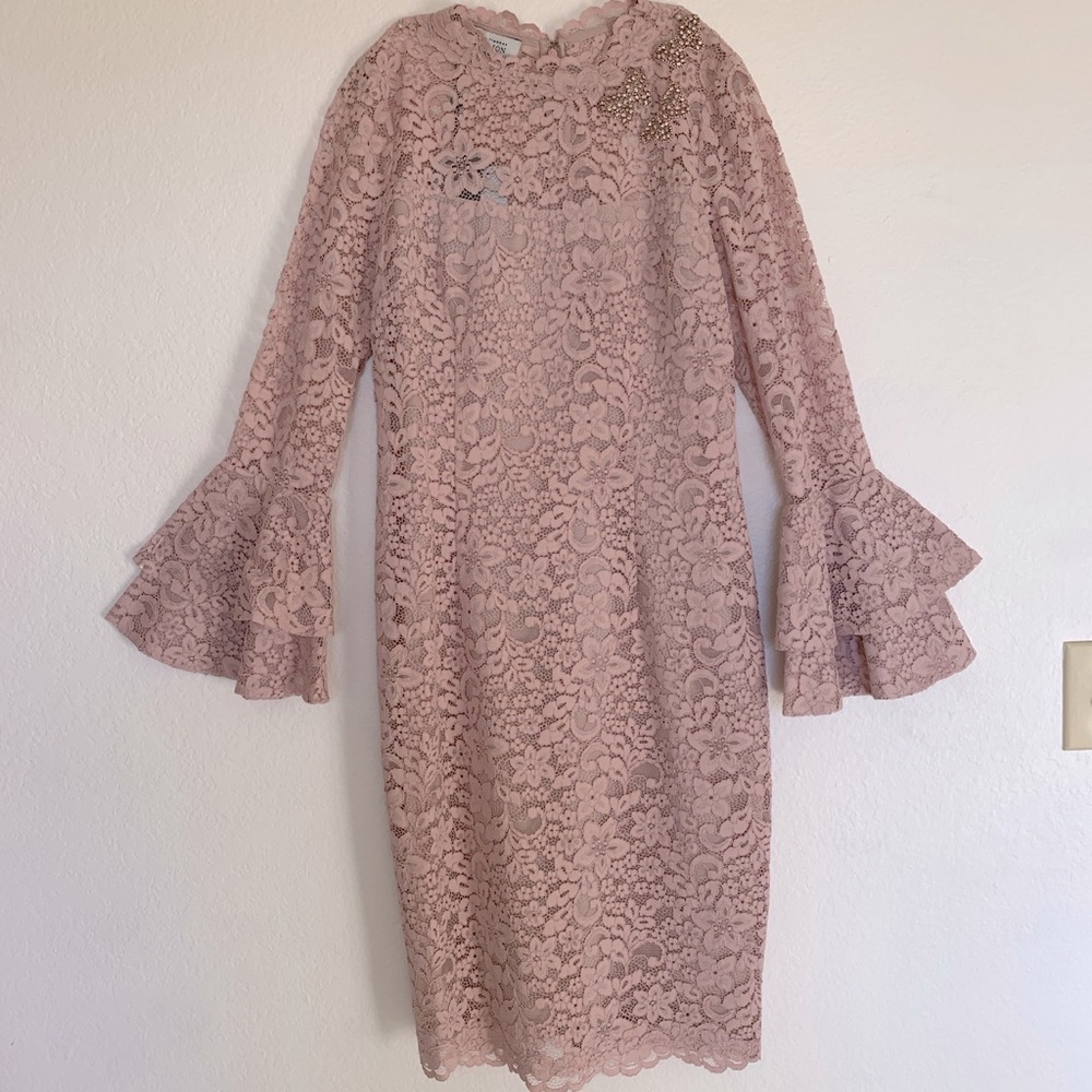 A brand new Teri Jon dress in size six and a beautiful mauve color!